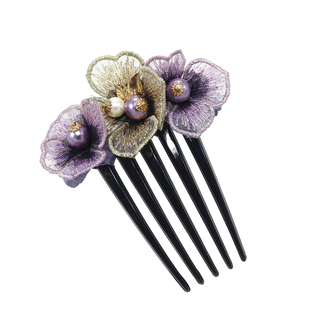 CHRIST/克丽斯汀仿珍珠刺绣甜美夹子韩版头饰饰品插梳发梳五齿梳