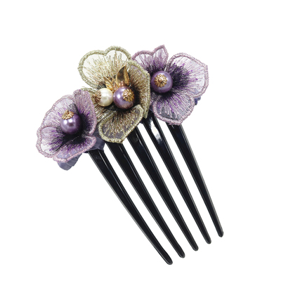 克丽斯汀仿珍珠刺绣甜美发梳夹子