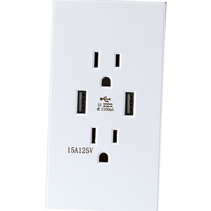 美规双USB插座面板 美国日本电源插座 美式美标墙壁插座 15a 110v