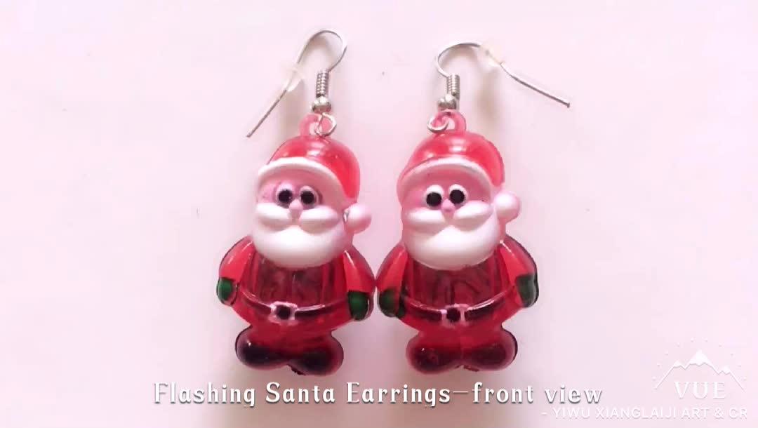 Hot Selling Christmas Crystal Santa Light Up Led Earrings Buy Light Up Led Earrings,Light Up