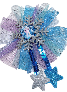 儿童冰雪公主蕾丝发夹雪花头卡子