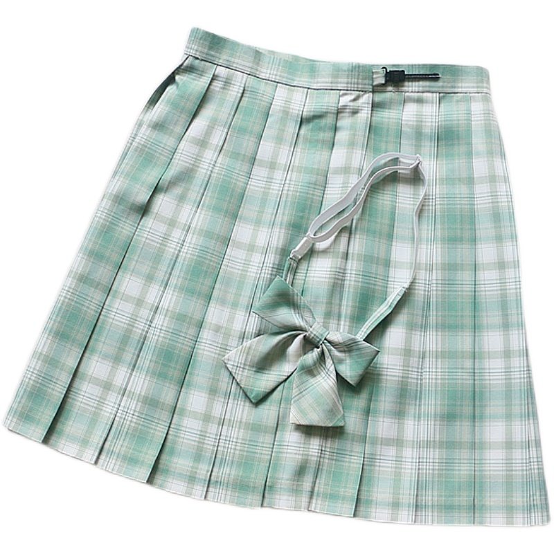 叠搭优等生/学院风高腰A字百褶针织短裙College Style Pleated Knit Skirt