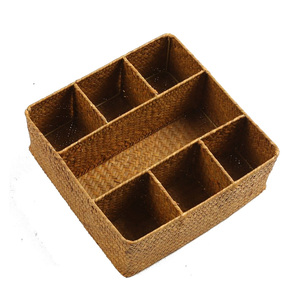 海草篮 手工编织海草编 环保桌面杂物化妆品收纳箱篮盒筐 收纳框