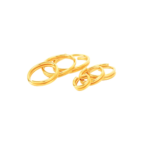 999足金双环耳圈纯黄金双环耳棍圈耳环钥匙圈DIY百搭配件简约个性