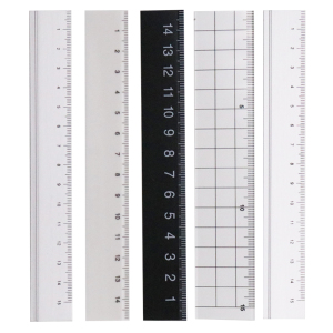 外贸日本MUJI无印良品文具 亚克力透明 黑 白色双面直尺15CM 尺子