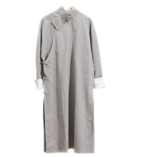 中式复古掌柜长衫男款立领盘扣旗袍改良民国长袍马褂国风相声大褂