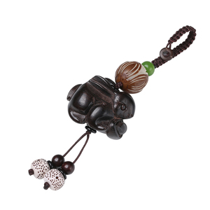 2025本命年双兔护岁十二生肖桃木小兔子吊坠钥匙扣手工雕刻挂手机