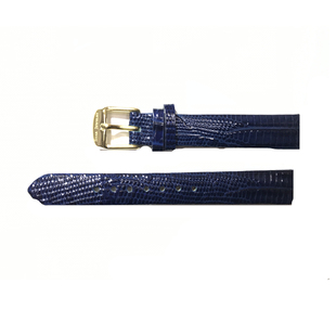 14mm 适合圣诞版日月星辰Star Jewelry表带 深蓝色蜥蜴纹牛皮表带