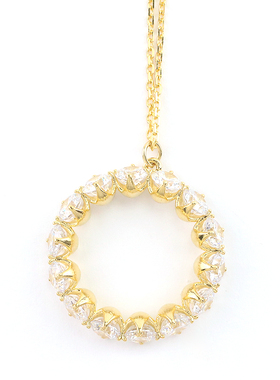 东大门空心圆圈毛衣链明星同款