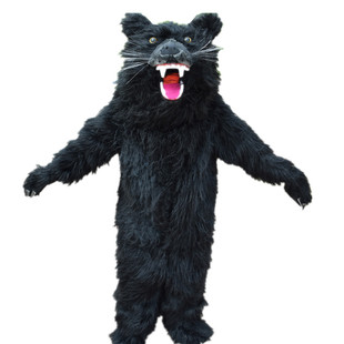 昊一家人穿黑熊服装棕熊玩偶衣服舞台影视红社火演出活动促销道具