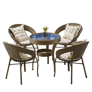 藤椅三件套桌椅阳台时尚创意茶几组合户外庭院PE藤编编织休闲仿藤