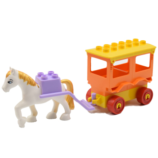 兼容大颗粒积木配件塑料益智拼插玩具散件零件植物树木花草马车