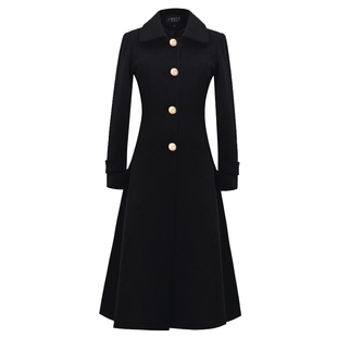 小个子中长款羊绒大衣女冬新款赫本风修身韩版加厚高端羊毛呢外套