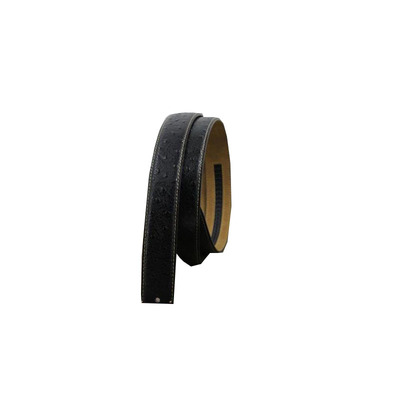 鸵鸟纹头层牛皮自动扣无扣无头