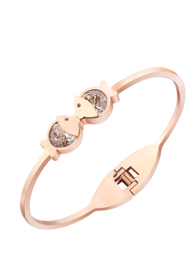 韩版玫瑰金装饰品钛钢手环