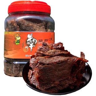 正宗温州湖岭牛肉干牛肉片撕五香毛重500g桶装网红零食黄牛后腿肉