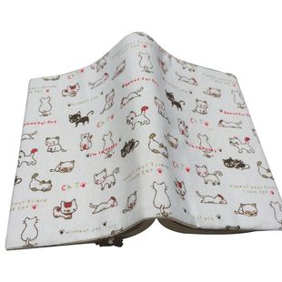 一线坊 手工布艺书套布书衣棉麻森女风创意礼品 书本保护套布书皮