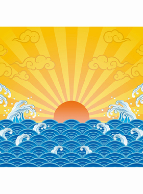 古典风海浪摄影舞台贴画墙壁装饰
