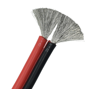 2芯双并线超柔 特软硅胶线耐高温20 18 16 14AWG耐低温美标红黑线