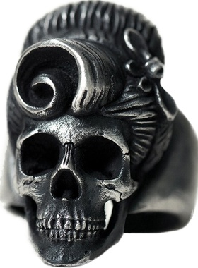 白木黑冰原创设计手工骷髅银饰