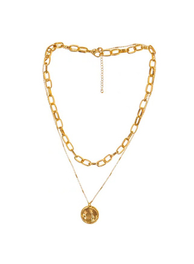 小众设计感多层金色叠戴锁骨链