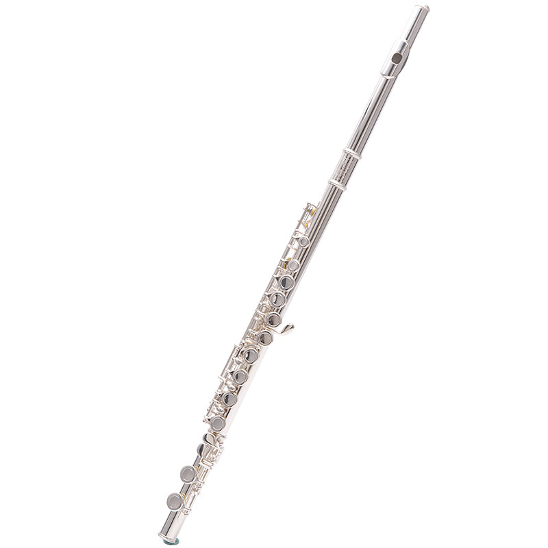 铜管吹奏乐器C调16孔闭孔专业白铜镀银一体键分割E键长笛曲列梵巢