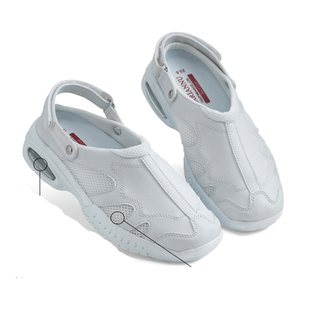 日本护士鞋出口小白鞋夏季女凉鞋超轻孕妇透气坡跟老爹bf奶奶鞋女
