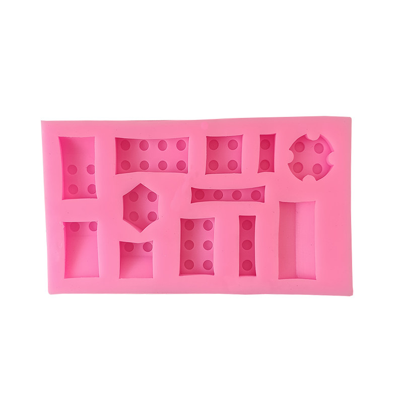 卡通机器人乐高积木硅胶模具 diy翻糖蛋糕装饰巧克力模烘焙粘土模