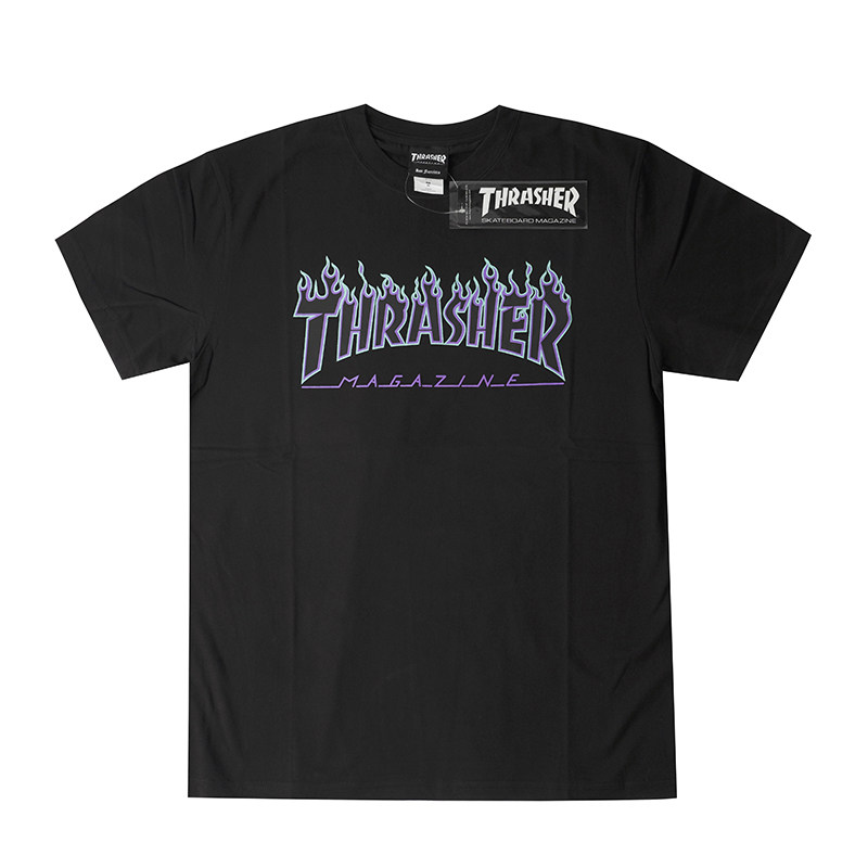 多色火焰合辑 Thrasher Flame Logo经典火焰短袖滑板T恤情侣潮ins