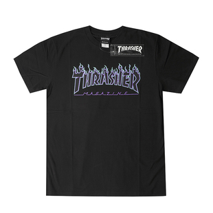 多色火焰合辑 Thrasher Flame Logo经典火焰短袖滑板T恤情侣潮ins