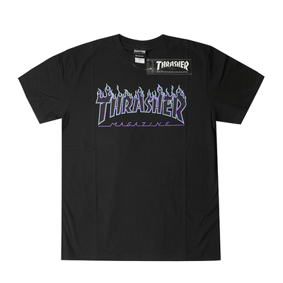 多色火焰合辑 Thrasher Flame Logo经典火焰短袖滑板T恤情侣潮ins