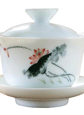 盖碗家用陶瓷古代茶杯套装小号