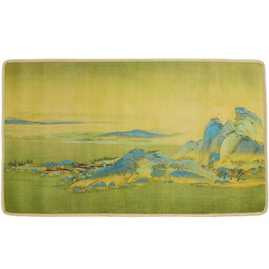 茶席绸缎只此青绿千里江山图中式复古防水桌旗茶道茶桌餐桌装饰品