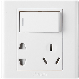 公牛开关插座面板暗装一开带五孔单开二三插86型一键断电厨房专用