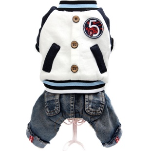 狗狗衣服秋冬装泰迪厚款比熊贵宾猫卫衣棒球服小狗猫咪宠物棉衣