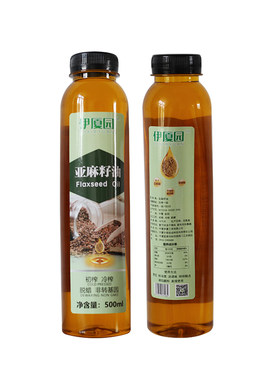500mL纯冷榨亚麻籽油固原胡麻油