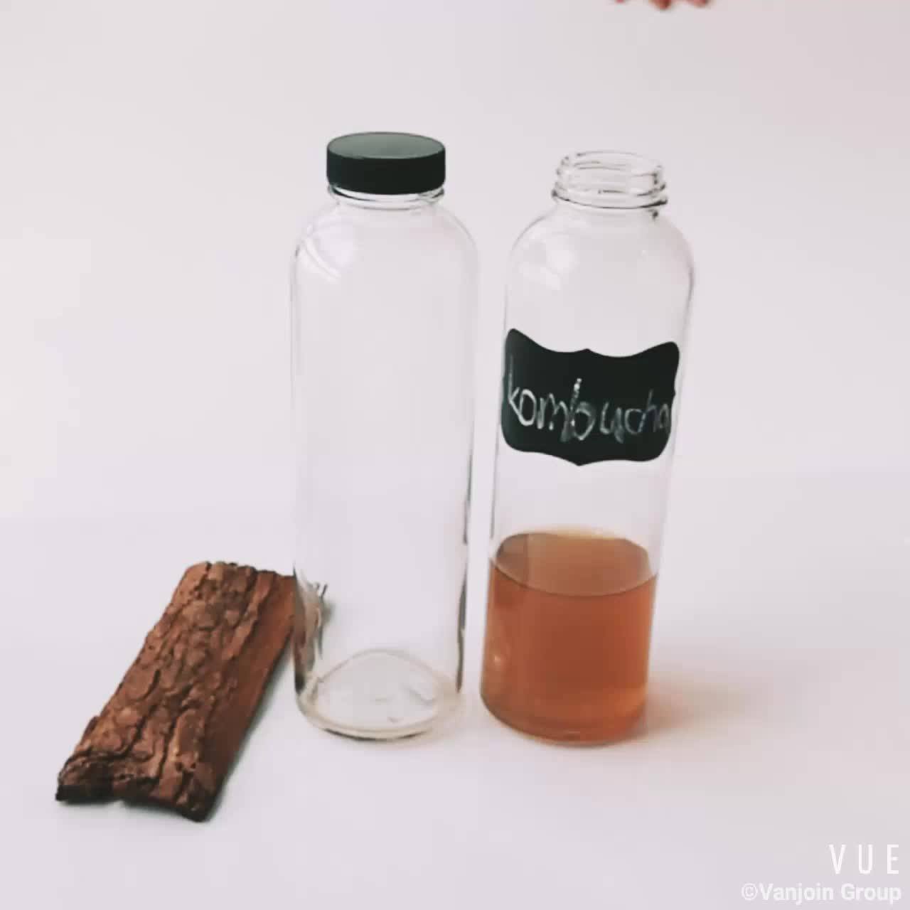 16oz Beverage Glass Kombucha Bottles For Brew Tea With Plastic Screw