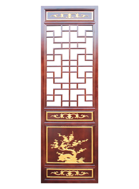 电视背景墙仿古门窗东阳木雕定制