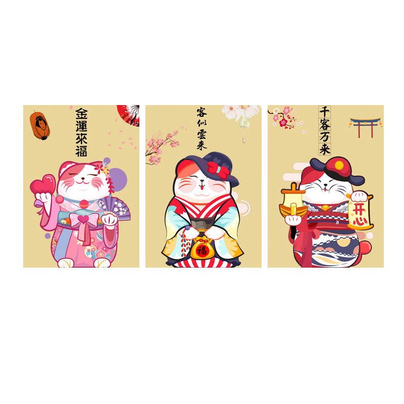 日式料理寿司店壁画日本风格餐厅居酒屋包间挂画卡通招财猫装饰画