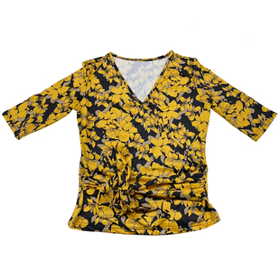 拉丁舞服装新款成人女舞蹈服中长袖练功服国标V领摩登交谊舞上衣