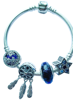 香港正生纯银梦幻星辰时尚风手链