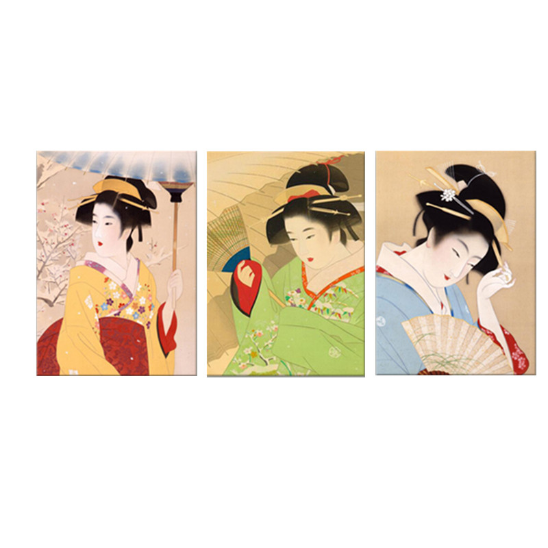 日式挂画日本浮世绘壁画料理店壁画日本艺妓美人风格仕女图装饰画