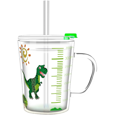 【利鲁奇】儿童带刻度吸管牛奶杯可微波