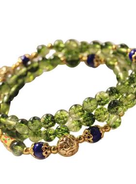 绿幽灵爆花晶青金石佛牌链子