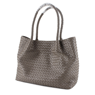 EASEU 进口羊皮手工编织女包百搭通勤女士手提单肩包大容量子母包