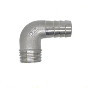 304不锈钢2/3/4分四分1/一寸DN15外丝弯头锥节90度插皮管宝塔接头