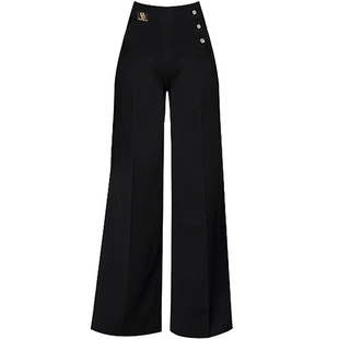 dancebaby新款摩登舞裤女国标舞裤直筒高腰交谊舞练功服裤子MD02