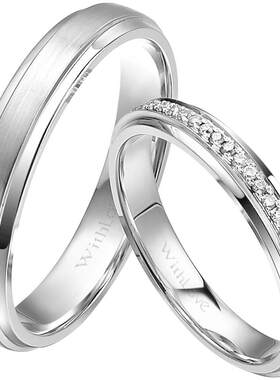 WithLove排钻情侣结婚对戒定制