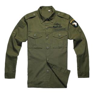 美军101空降师迷彩户外两穿军迷外套棉耐磨男女休闲工装战术衬衣