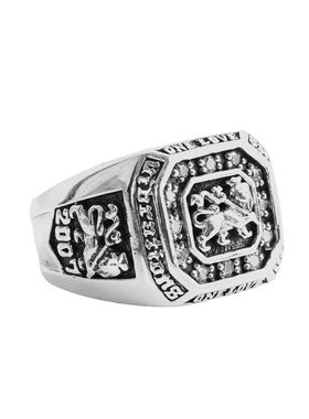 纯银男士方形复古戒子